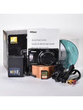 Nikon COOLPIX S9500 Digital Camera 18.1MP 22x Opt Zoom WiFi 64GB SD Card MINT